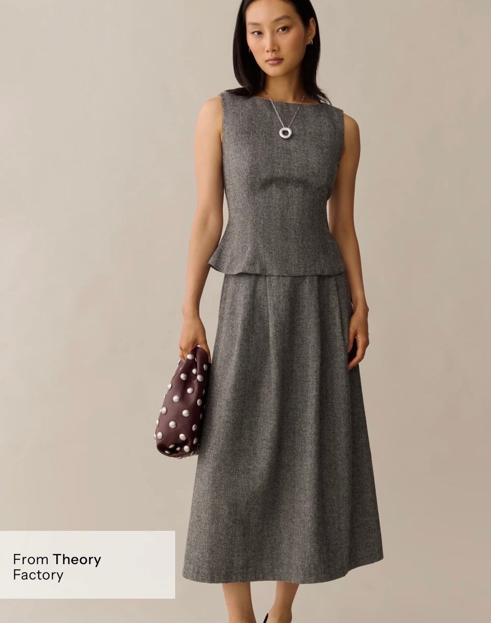 New few Moda O.P.T Aveline wool blend skirt set $222 sz 4